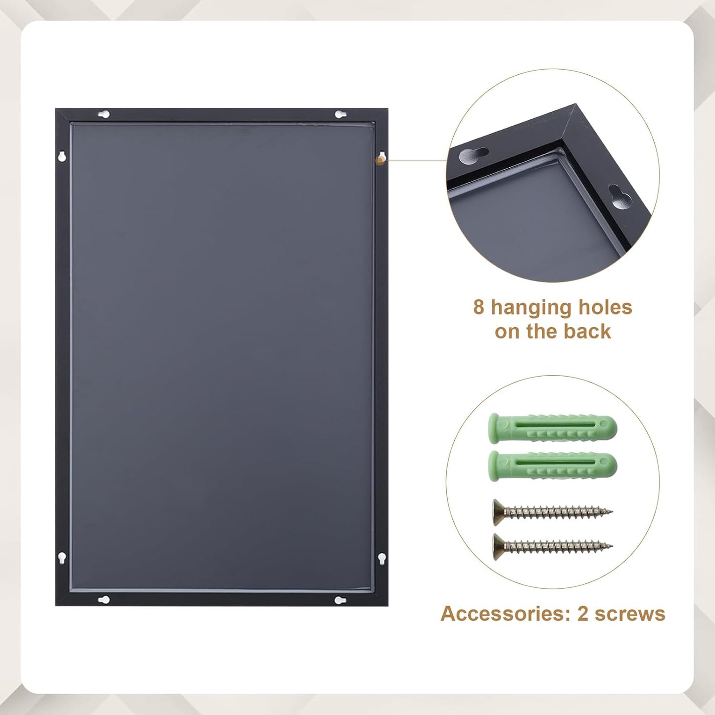 Bathroom Mirror for Wall Black Rectangular Frame Wall Mounted Mirror for Bedroom Makeup Living Room Entryways Hallway(40Cm X 60Cm)