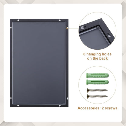 Bathroom Mirror for Wall Black Rectangular Frame Wall Mounted Mirror for Bedroom Makeup Living Room Entryways Hallway(40Cm X 60Cm)